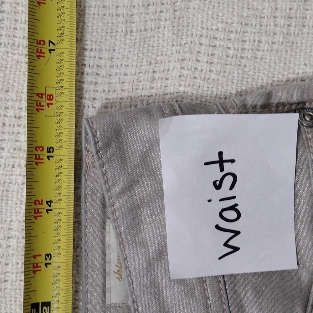 EUC Seven7 Tan Metallic Skinny jeans size 4 - Picture 7 of 15
